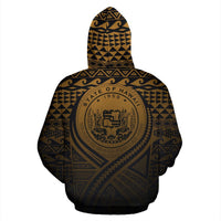 Hawaii All Over Zip up Hoodie Lift up Gold - Polynesian Pride