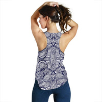 Polynesian Women's Racerback Tank Blue And White - Polynesian Pride