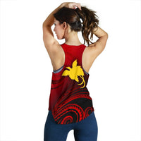 Papua New Guinea Custom Personalised Women's Racerback Tank - Raggiana Bird of Paradise Polynesian Patterns - Polynesian Pride