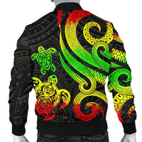 Pohnpei Micronesian Men Bomber Jacket - Reggae Tentacle Turtle - Polynesian Pride