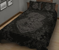 Hawaii Anchor Hibiscus Flower Vintage Quilt Bed Set - AH - Grey - Polynesian Pride