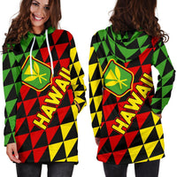 Hawaii Hoodie Dress - Hawaii Kanaka Maoli Flag Women's Th5 - Polynesian Pride