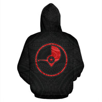 Yap Zip up Hoodie Micronesia Yapese Warrior Red - Polynesian Pride