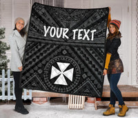 Wallis and Futuna Personalised Premium Quilts - Wallis and Futuna Seal With Polynesian Tattoo Style - Polynesian Pride