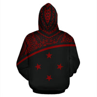 Pohnpei All Over Zip up Hoodie Micronesia Curve Red Style - Polynesian Pride