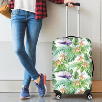 Tropical Orange Orchids Strelitzia Monstera Luggage Cover - Polynesian Pride