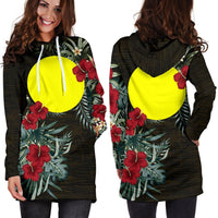 Palau Hoodie Dress - Palau Flag Hibiscus - Polynesian Pride