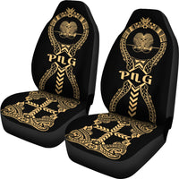 Papua New Guinea Car Seat Covers - Papua New Guinea Coat Of Arms Polynesian Tribal Gold - Polynesian Pride