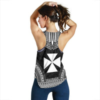 Wallis And Futuna Women's Racerback Tank - Polynesian Chief Black Version - Polynesian Pride