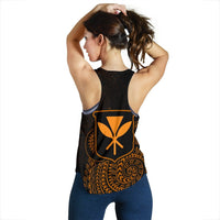 Hawaiian Warrior Helmet Polynesian Kanaka Women's Racerback Tank - Polynesian Pride