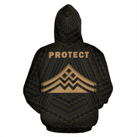 Hawaii Mauna Kea Polynesian Zip up Hoodie Gold - Polynesian Pride