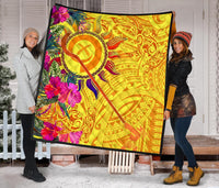 Polynesian Quilts - Vanuatu Symbols With Hibiscus - Polynesian Pride