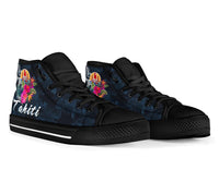 Tahiti Polynesian High Top Shoes - Tropical Flower - Polynesian Pride