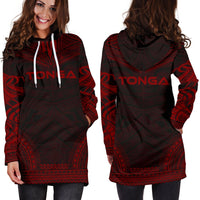 Tonga Women's Hoodie Dress - Polynesian Red Chief - Polynesian Pride