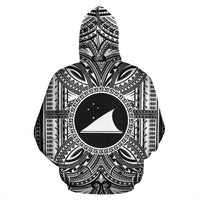 Tokelau ll Over Hoodie Tokelau Coat of rms Polynesian White Black - Polynesian Pride