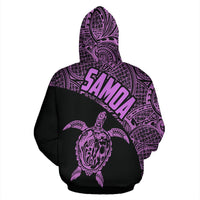 Samoa Zip up Hoodie Samoa Turtle Mermaid Polynesian Tattoo Purple - Polynesian Pride