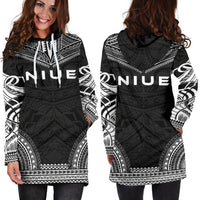 Niue Women's Hoodie Dress - Polynesian Black Chief - Polynesian Pride