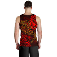 Tahiti Men's Tank Top - Red Shark Polynesian Tattoo - Polynesian Pride