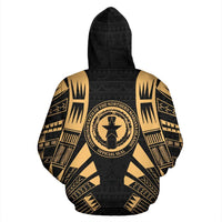CNMI All Over Zip up Hoodie Gold Tattoo Style - Polynesian Pride