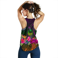 Guam Polynesian Women's Racerback Tank - Summer Hibiscus - Polynesian Pride