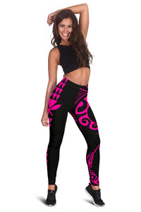 Kanaka Pink Polynesian Women's Leggings - Polynesian Pride