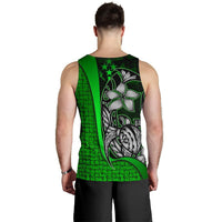 Kosrae Micronesia Men's Tank Top Green - Turtle With Hook - Polynesian Pride