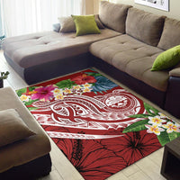 FSM Polynesian Area Rug - Summer Plumeria (Red) - Polynesian Pride