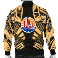 Tahiti Men Bomber Jackets - Polynesian Tattoo Gold - Polynesian Pride