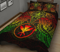 Quilt Polynesian Hawaii Bed Set - Reggae Kanaka Maoli Turtle Manta Ray - Polynesian Pride