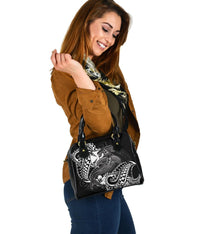 Polynesian Wallis and Futuna Shoulder Handbag - White Shark Polynesian Tattoo - Polynesian Pride