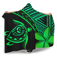 hawaiiHooded Blanket - Hawaii Turtle Plumeria Green - Polynesian Pride