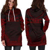 Papua New Guinea Women's Hoodie Dress - Polynesian Red Chief - Polynesian Pride
