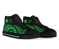 Nauru High Top Canvas Shoes - Green Tentacle Turtle - Polynesian Pride
