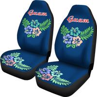 Guam car seat covers - Guam Hibiscus Palm Leaves Pattern - NN9 - Polynesian Pride