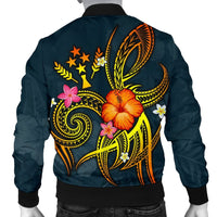 Kosrae Polynesian Personalised Men's Bomber Jacket - Legend of Kosrae (Blue) - Polynesian Pride