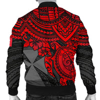 Wallis and Futuna Polynesian Bomber Jacket (Men) - Red Turtle - Polynesian Pride