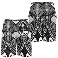 Guam Polynesian Men's Shorts - Guam White Seal with Polynesian Tattoo Ver 01 - Polynesian Pride