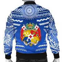 Mate Ma'a Tonga Rugby Men's Bomber Jacket Polynesian Creative Style - Blue - Polynesian Pride