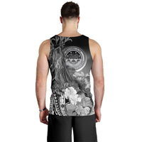 Federated States of Micronesia Men's Tank Top - Humpback Whale with Tropical Flowers (White) - Polynesian Pride