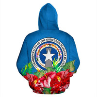 Northern Mariana Islands Polynesian Hoodie Flag Hibiscus - Polynesian Pride
