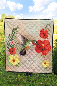 Hibiscus Bird Premium Quilt - Polynesian Pride