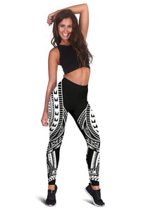 Northern Mariana Islands Women Leggings Polynesian Pattern Black - Polynesian Pride