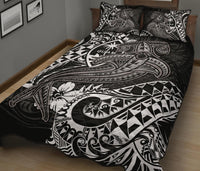 Guam Polynesian Quilt Bed Set - White Shark Polynesian Tattoo - Polynesian Pride