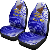 American Samoa Polynesian Custom Personalised Personalized Car Seat Covers - Bald Eagle (Blue) - Polynesian Pride