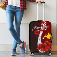 Papua New Guinea Polynesian Custom Personalised Luggage Covers - Coat Of Arm With Hibiscus - Polynesian Pride