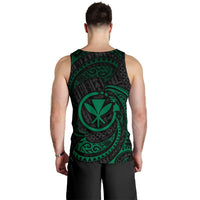 Hawaii Polynesian Men's Tank Top - Green Tribal Wave - Polynesian Pride
