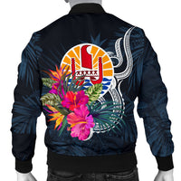 Tahiti Polynesian Men's Bomber Jacket - Tropical Flower - Polynesian Pride