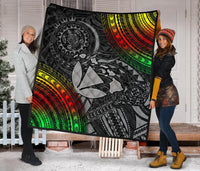 Hawaii Polynesian Premium Quilt - Kanaka Maoli Hawaiian Map - Polynesian Pride