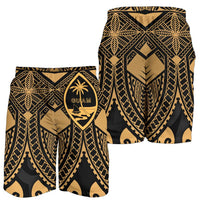 Guam Polynesian Men's Shorts - Guam Gold Seal with Polynesian Tattoo - Polynesian Pride