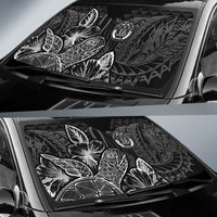 Niue Auto Sun Shades Turtle Hibiscus Black - Polynesian Pride